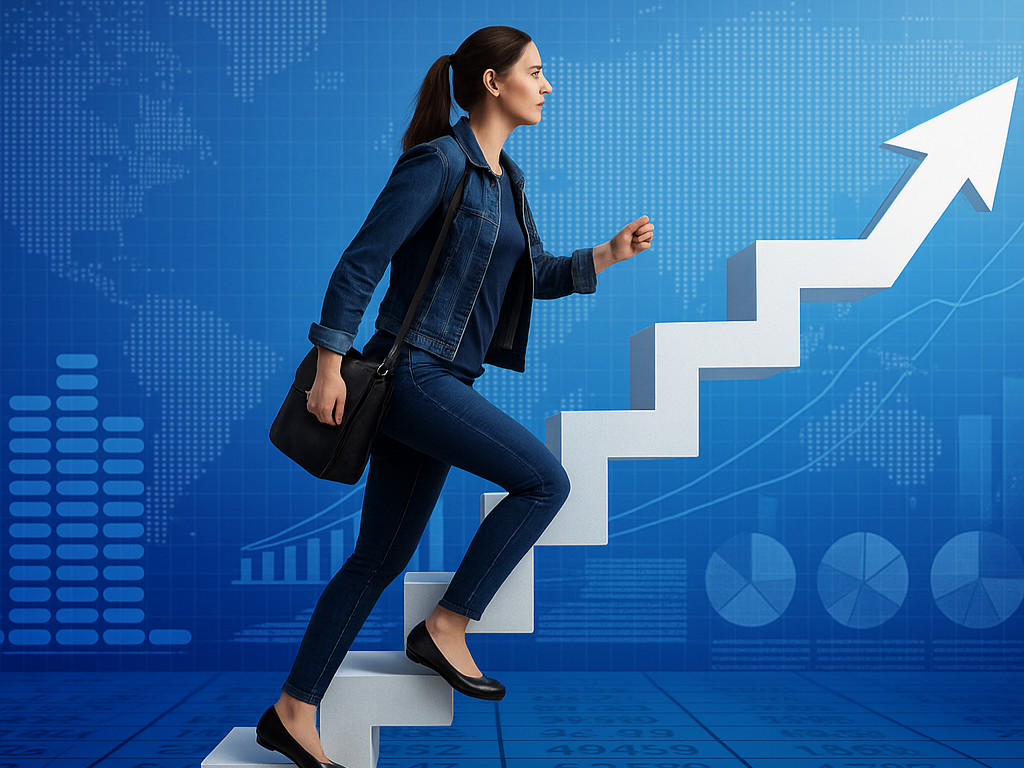 Grafika ilustrująca rozwój i strategię w konsultacjach biznesowych