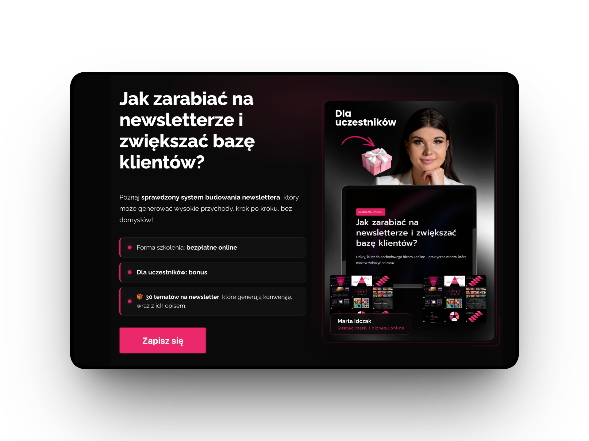 Strona zapisu, OTO, podziękowania