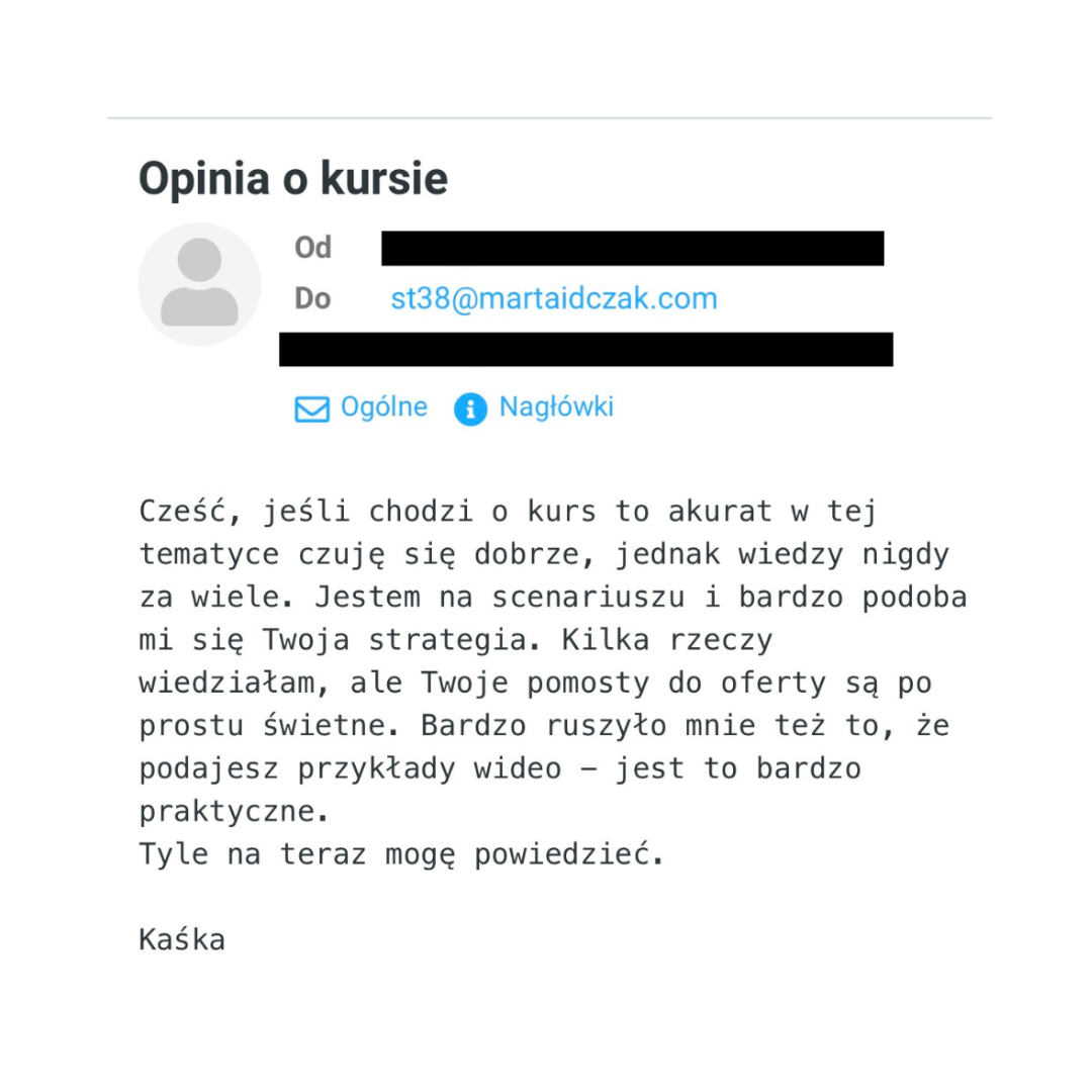 Opinia Kasi o kursie Dochodowy Autowebinar