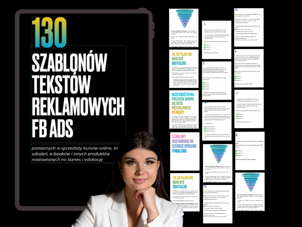 130 gotowych szablonów tekstów do reklam Facebook i Instagram Ads